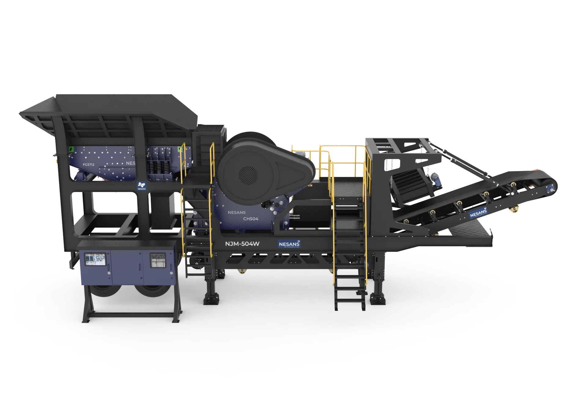 NJM-504W side profile with control panel and power connection unit