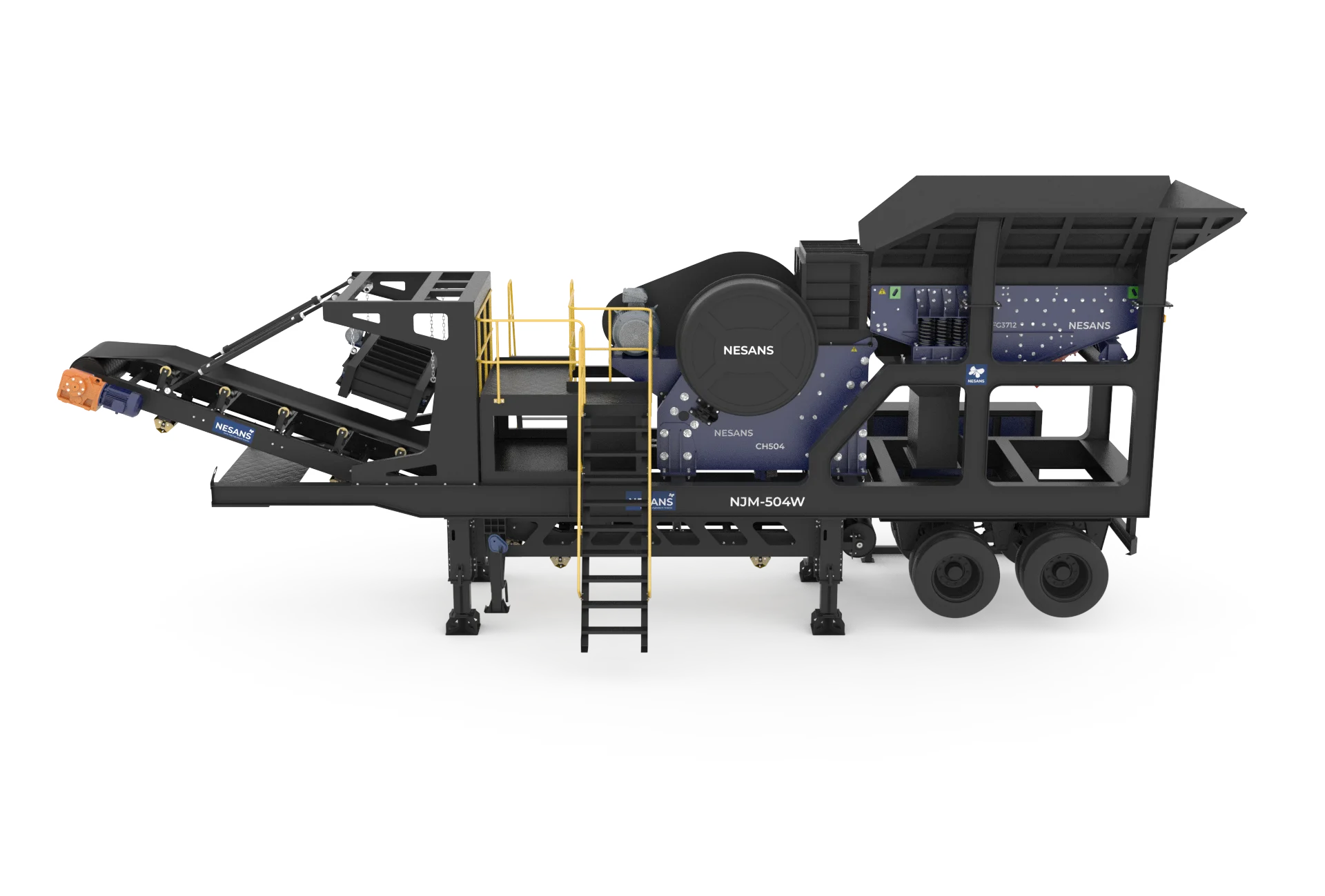 Nesans Mobile Jaw Crusher with CH504 crusher and FG3712 feeder